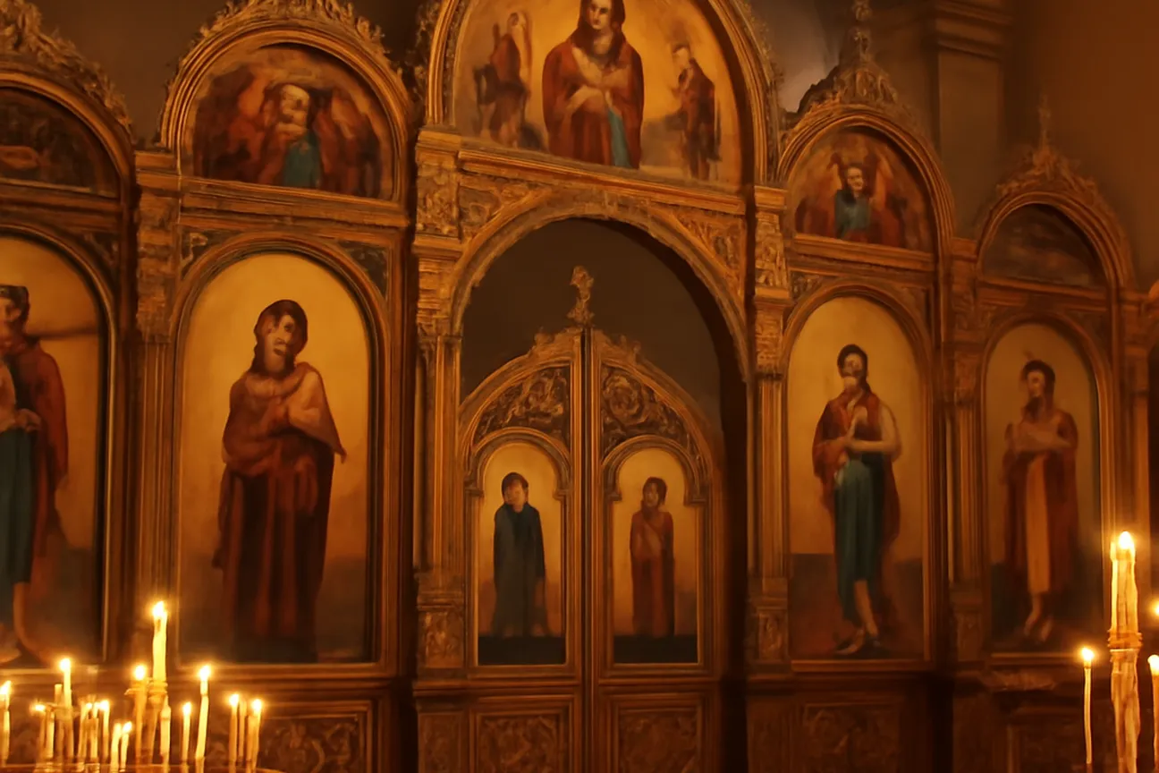 Interior of a Ukrainian Greek Catholic parish church on the Prairies