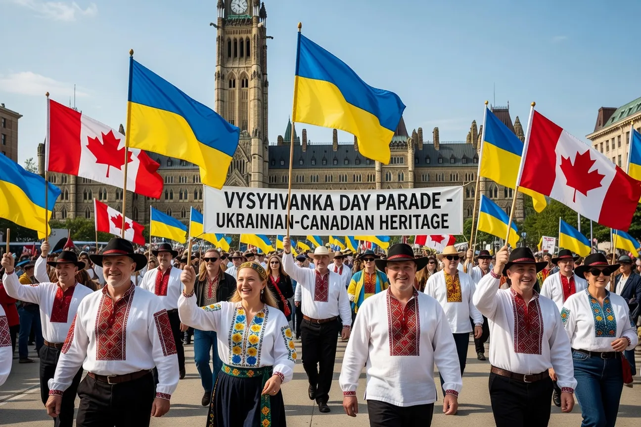 Ukrainian-Canadian community celebrating Vyshyvanka Day on Parliament Hill Ottawa