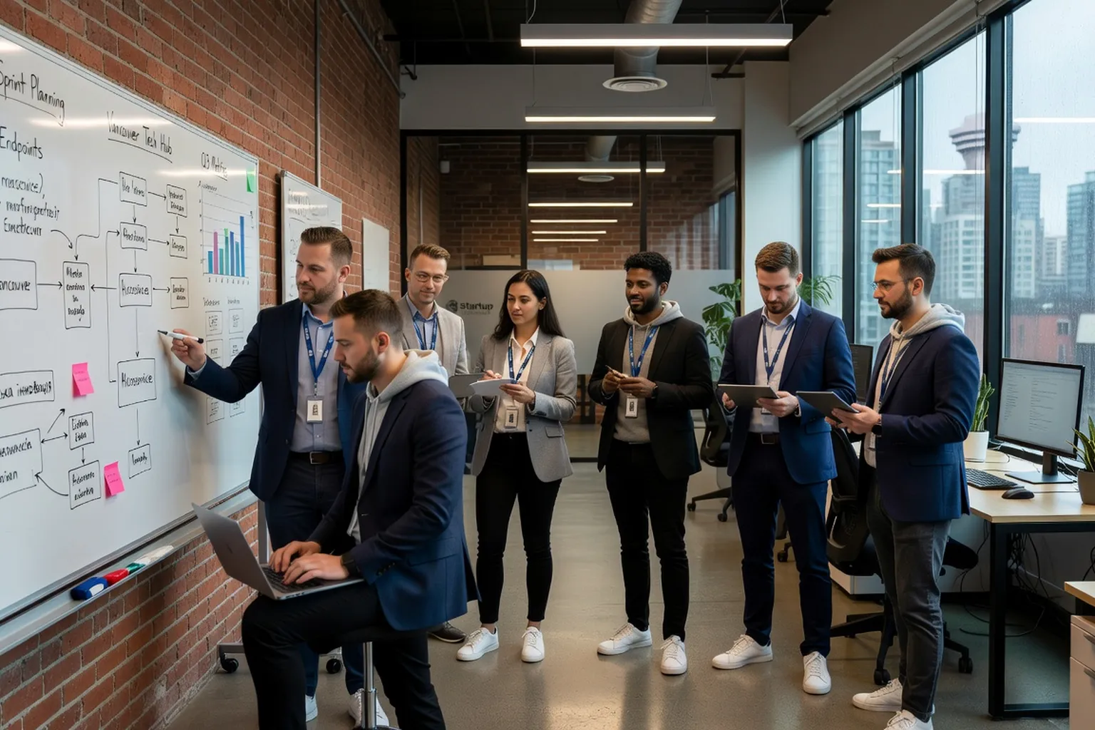 Team of Ukrainian IT professionals at a Vancouver startup