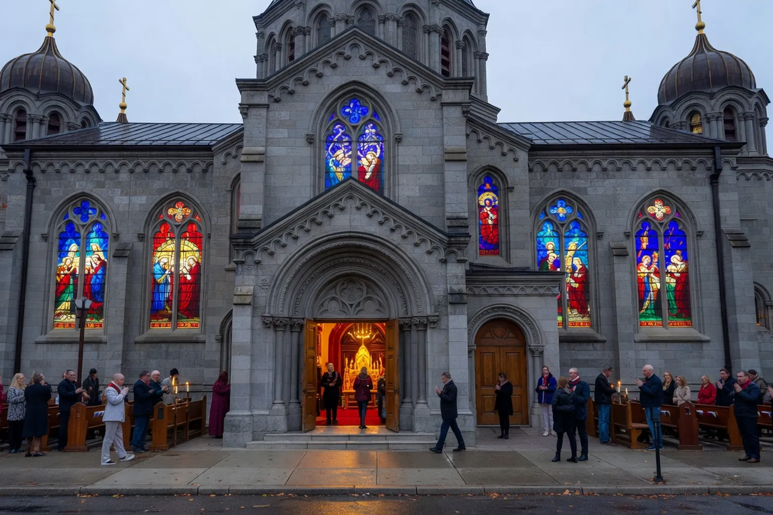 Ukrainian Catholic cathedral in Toronto with stained glass