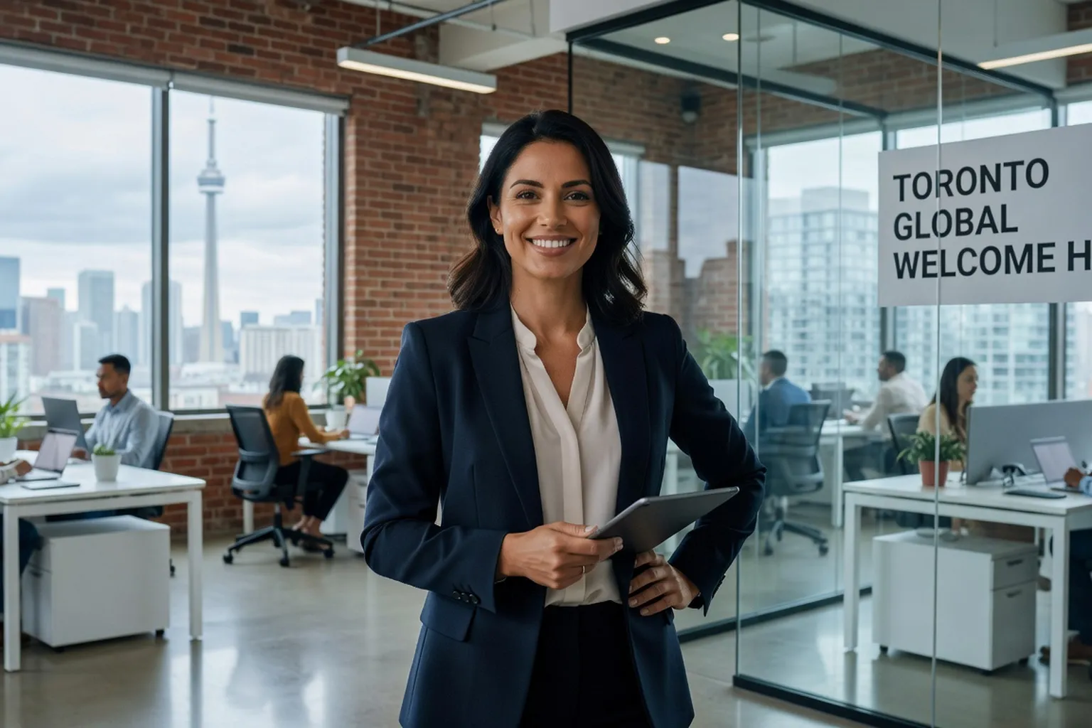 Ukrainian newcomer starting first day at Canadian workplace